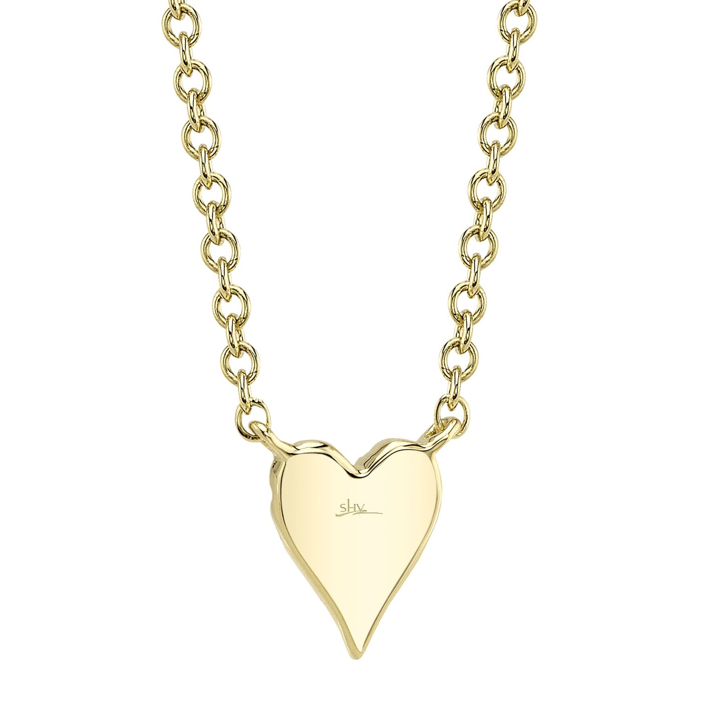 0.05CT 14K Y/G DIAMOND PAVE HEART NECKLACE