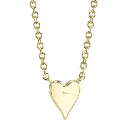 0.05CT 14K Y/G DIAMOND PAVE HEART NECKLACE