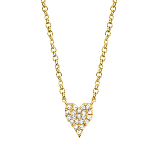 0.05CT 14K Y/G DIAMOND PAVE HEART NECKLACE