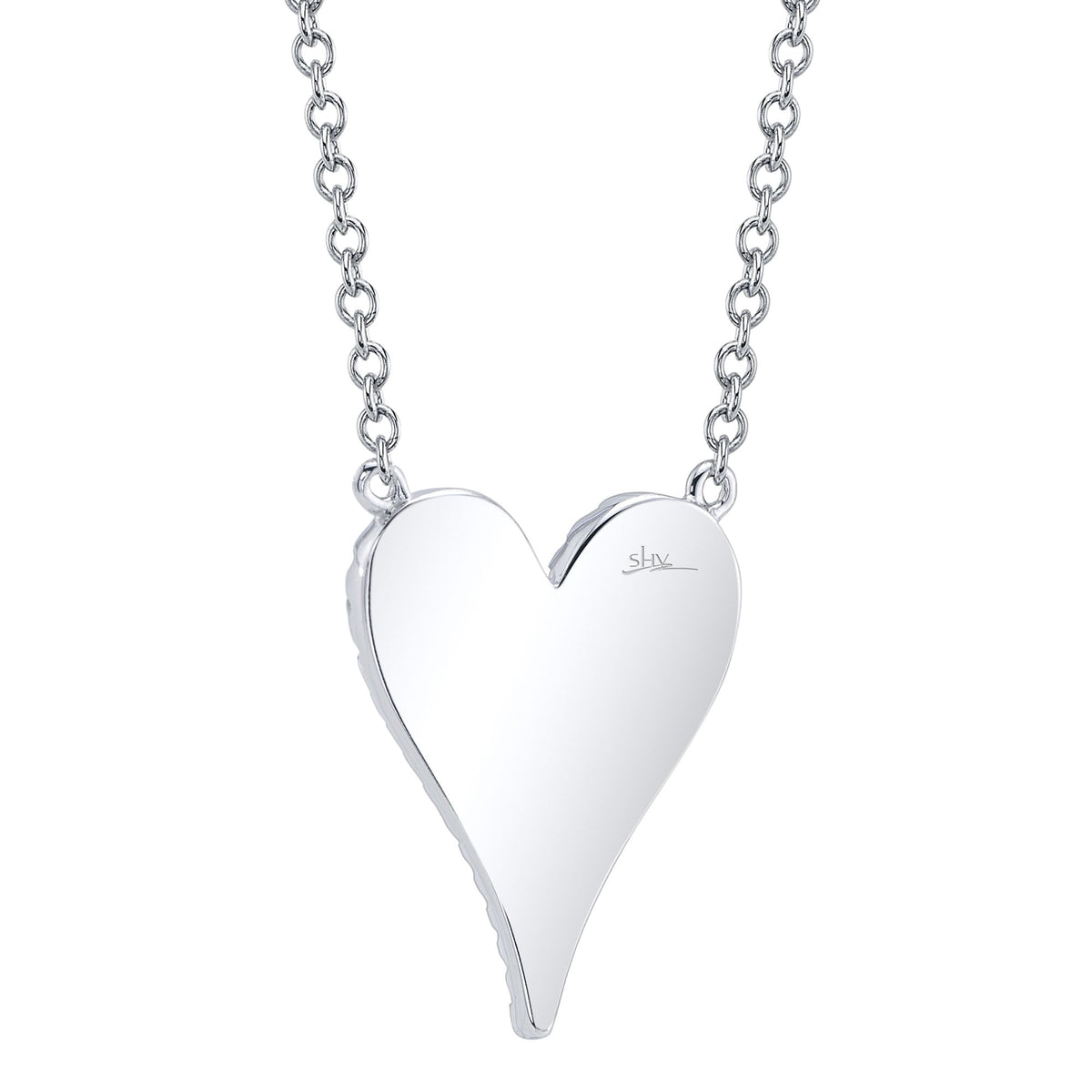 0.11CT 14K W/G DIAMOND PAVE HEART NECKLACE
