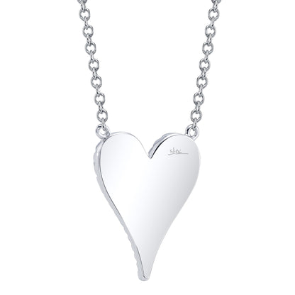 0.11CT 14K W/G DIAMOND PAVE HEART NECKLACE