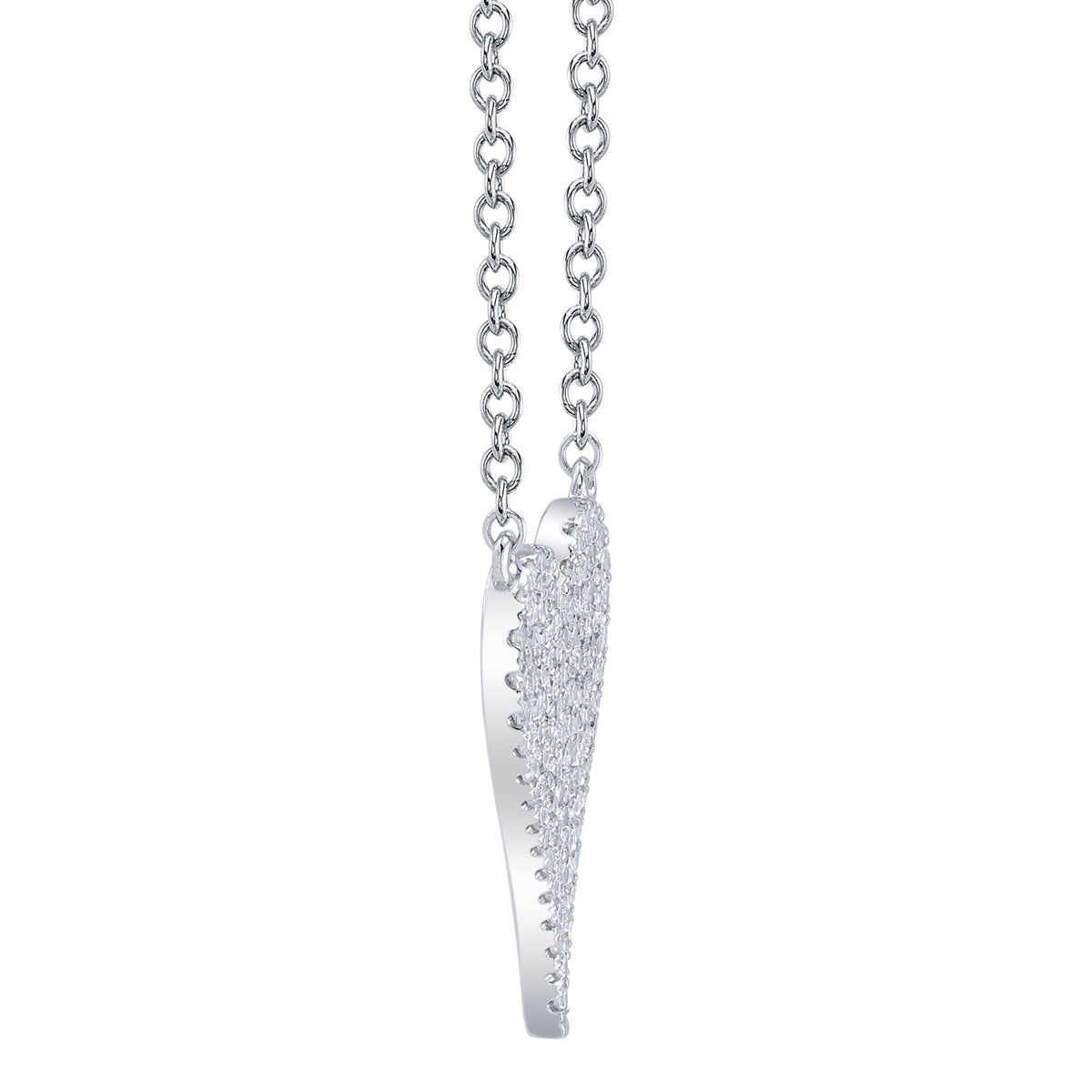 0.11CT 14K W/G DIAMOND PAVE HEART NECKLACE