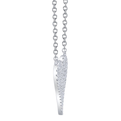 0.11CT 14K W/G DIAMOND PAVE HEART NECKLACE