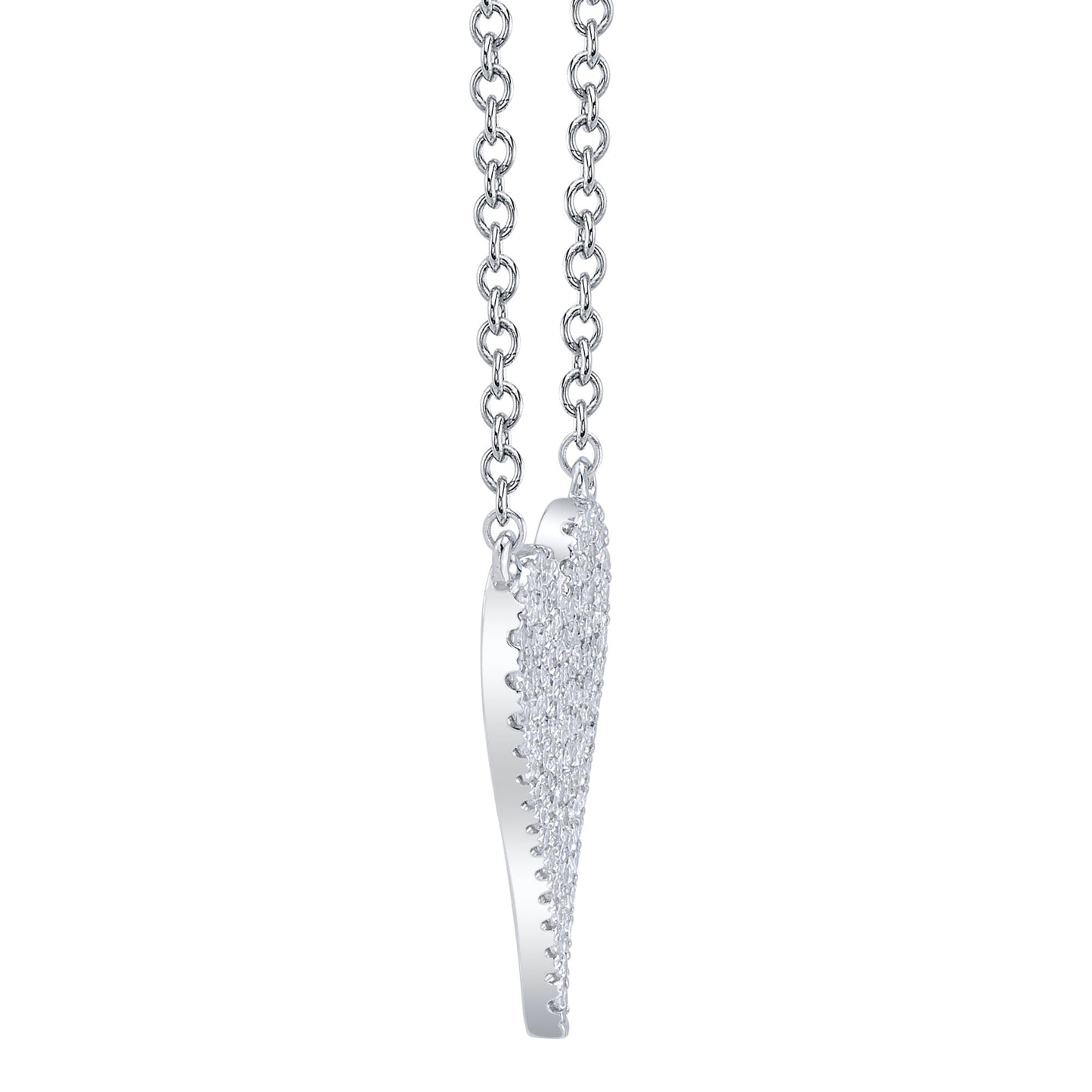 0.11CT 14K W/G DIAMOND PAVE HEART NECKLACE