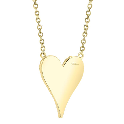 0.11CT 14K Y/G DIAMOND PAVE HEART NECKLACE