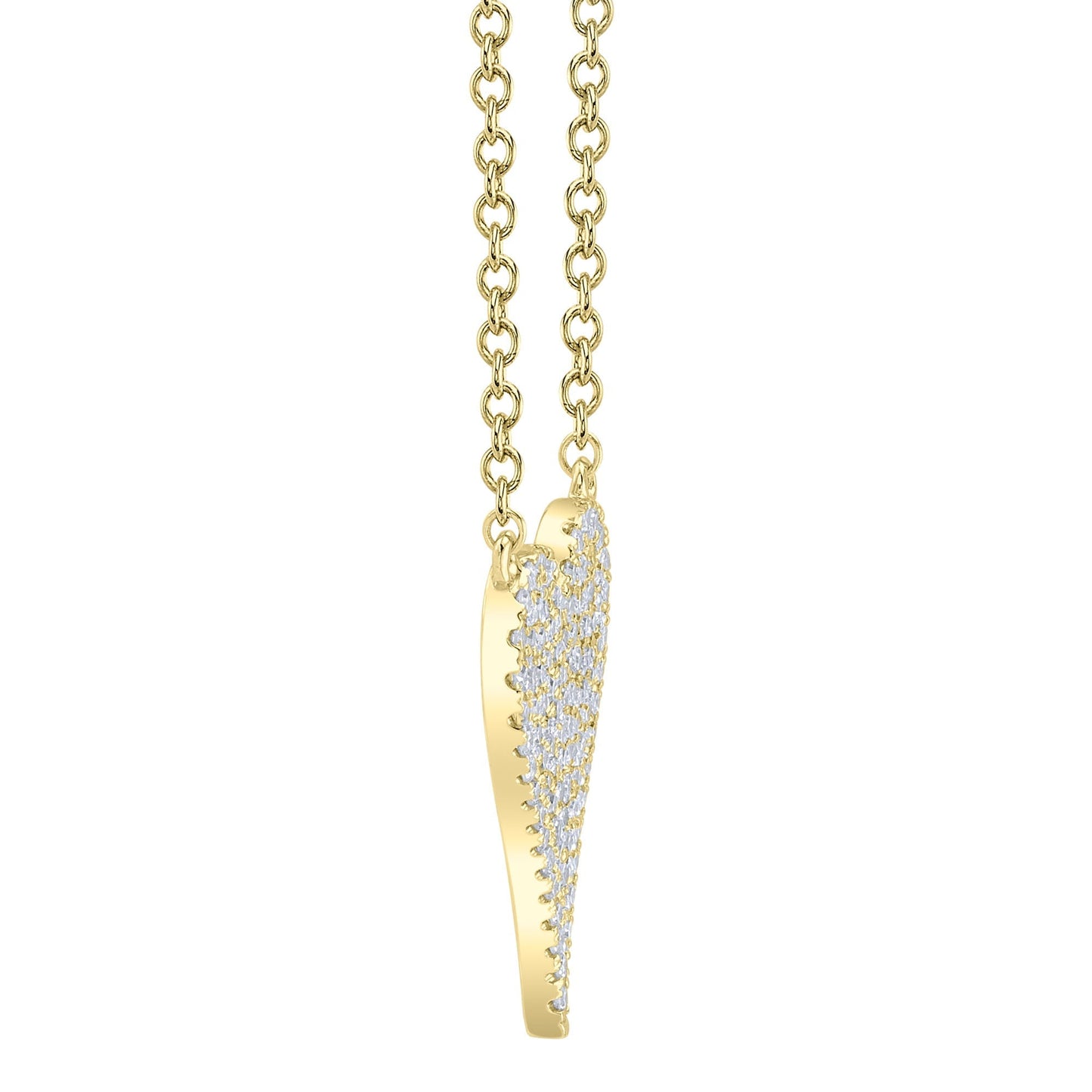 0.11CT 14K Y/G DIAMOND PAVE HEART NECKLACE