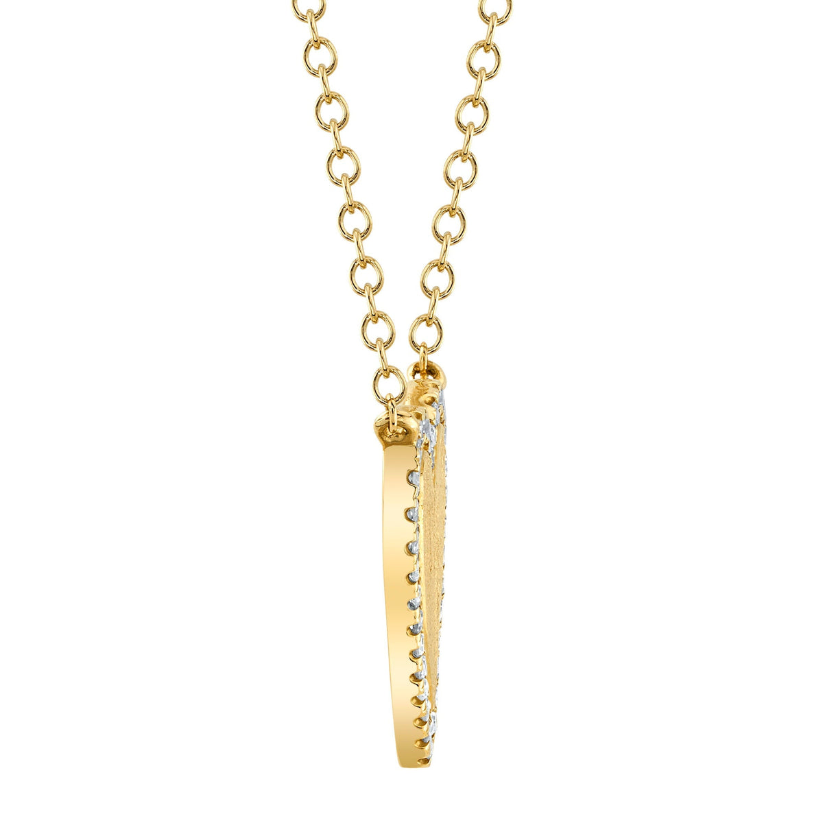 0.09CT 14K Y/G DIAMOND HEART MATTE NECKLACE