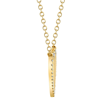 0.09CT 14K Y/G DIAMOND HEART MATTE NECKLACE