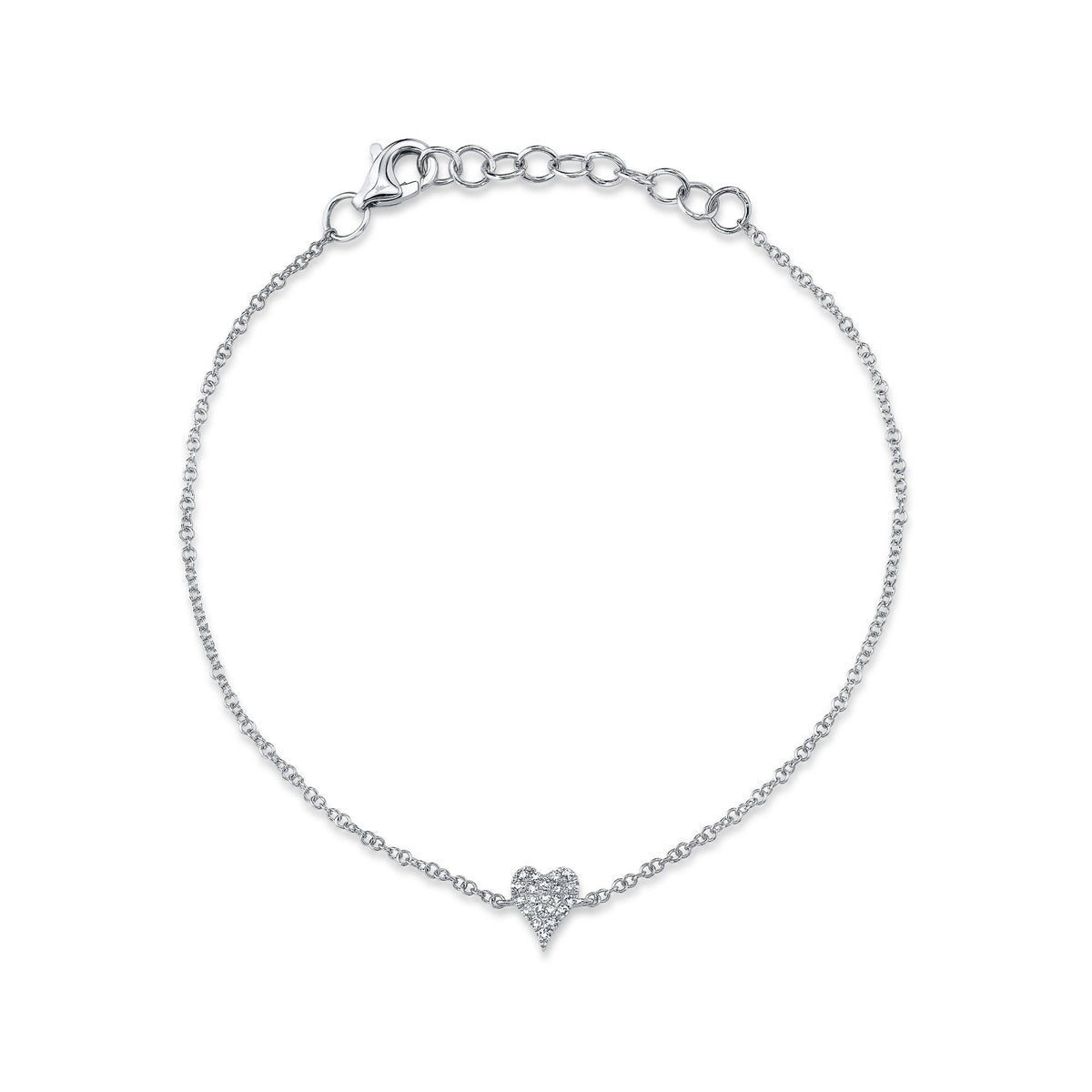 0.05CT 14K W/G DIAMOND PAVE HEART BRACELET