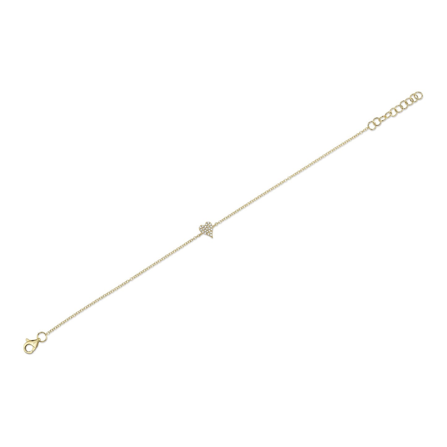 0.05CT 14K Y/G DIAMOND PAVE HEART BRACELET