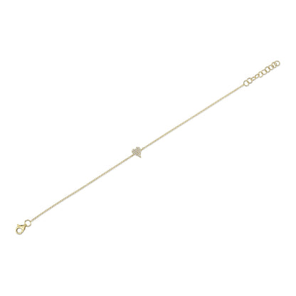 0.05CT 14K Y/G DIAMOND PAVE HEART BRACELET