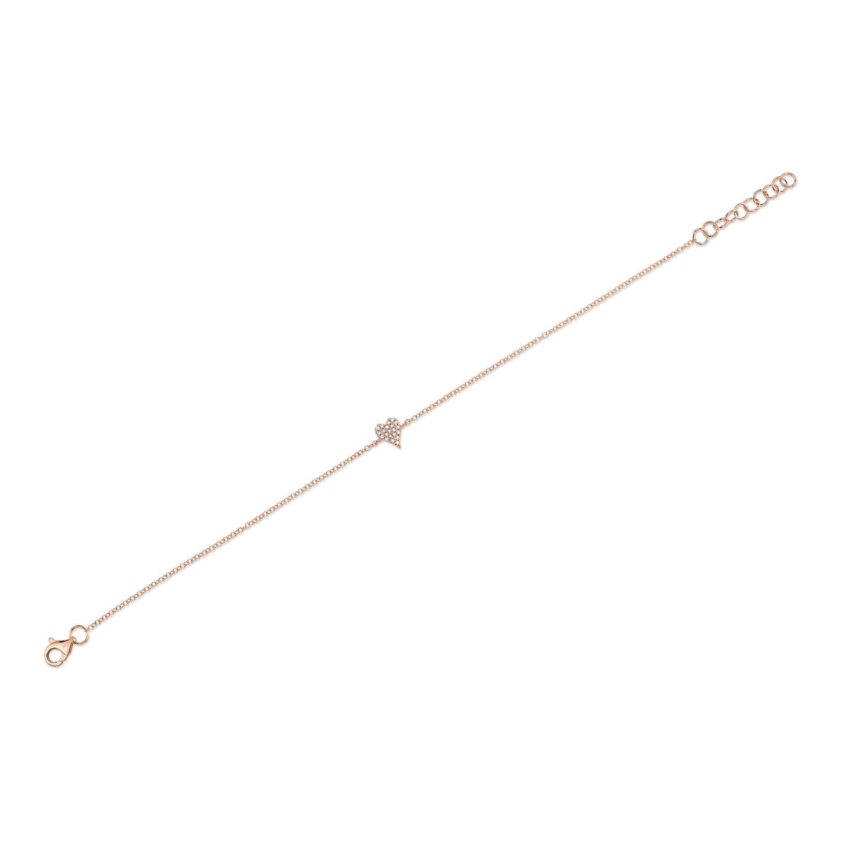 0.05CT 14K R/G DIAMOND PAVE HEART BRACELET