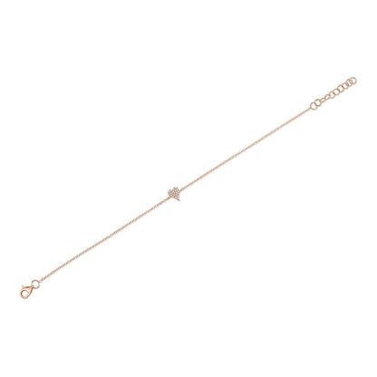 0.05CT 14K R/G DIAMOND PAVE HEART BRACELET