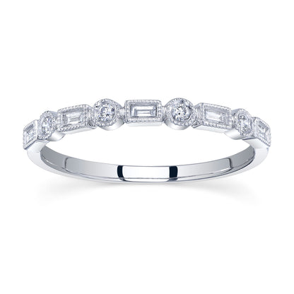 0.14CT 14K W/G DIAMOND BAGUETTE BAND