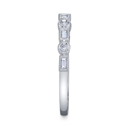 0.14CT 14K W/G DIAMOND BAGUETTE BAND