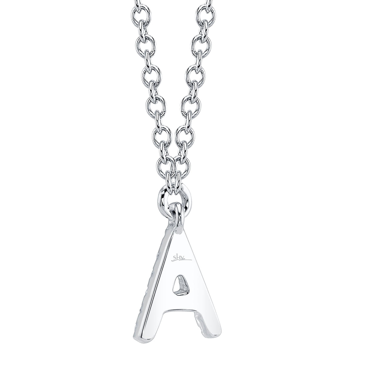 0.04CT 14K W/G DIAMOND NECKLACE - INITIAL A