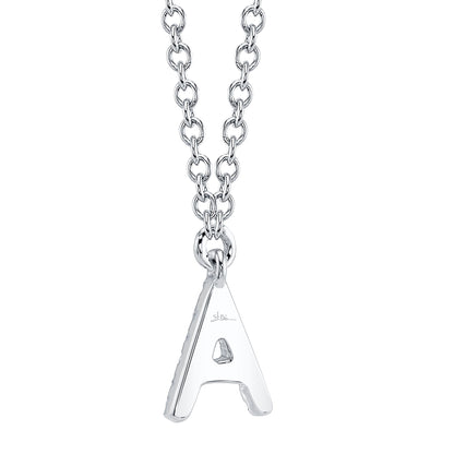 0.04CT 14K W/G DIAMOND NECKLACE - INITIAL A