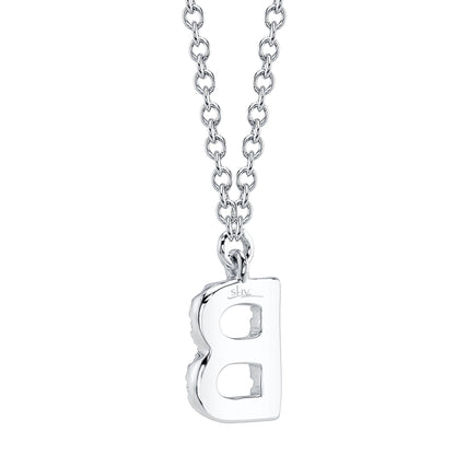 0.06CT 14K W/G DIAMOND NECKLACE - INITIAL B