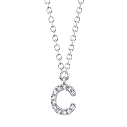 0.04CT 14K W/G DIAMOND NECKLACE - INITIAL C