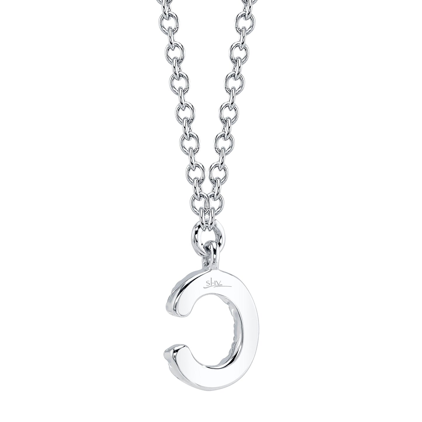 0.04CT 14K W/G DIAMOND NECKLACE - INITIAL C