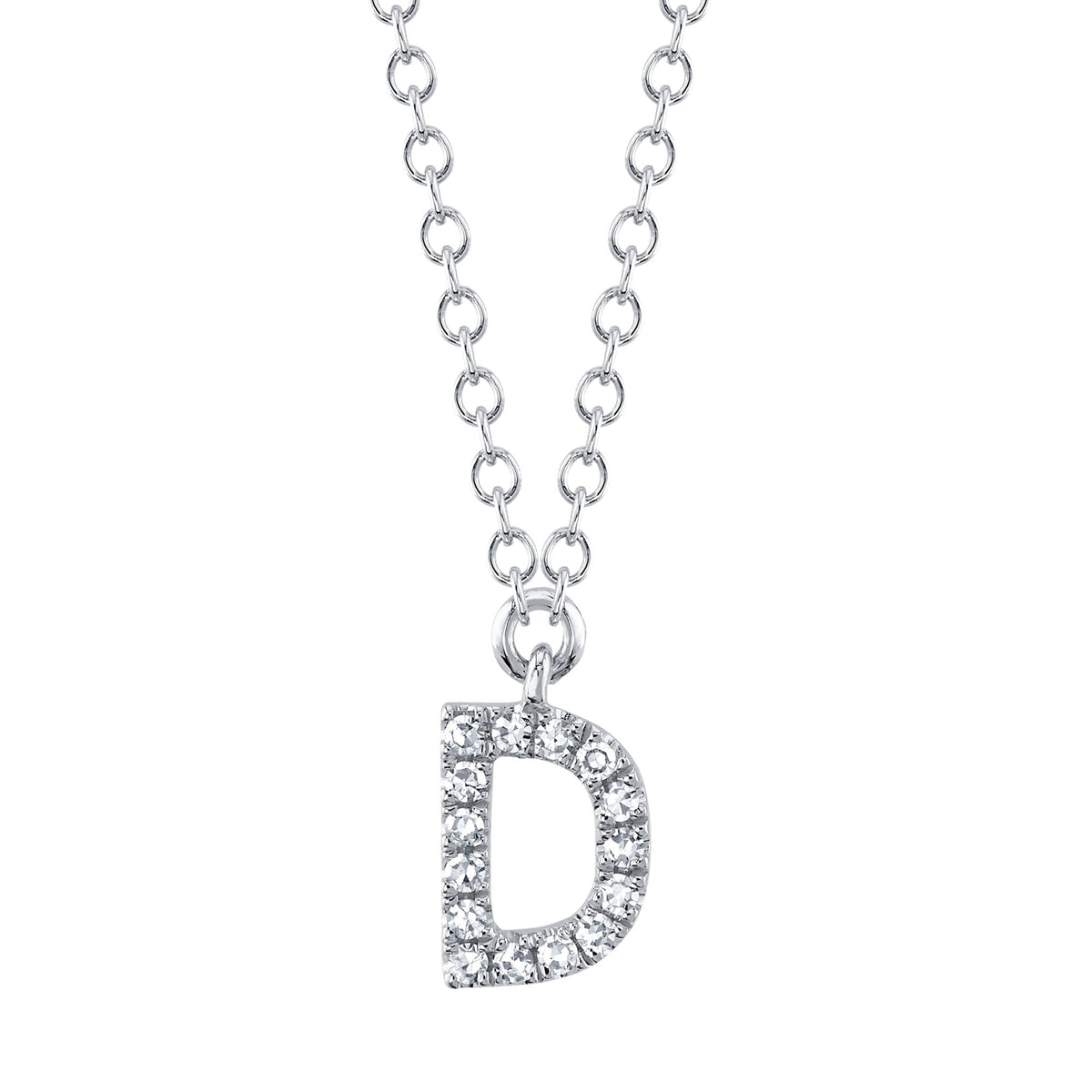 0.05CT 14K W/G DIAMOND NECKLACE - INITIAL D
