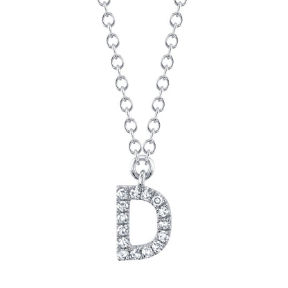 0.05CT 14K W/G DIAMOND NECKLACE - INITIAL D