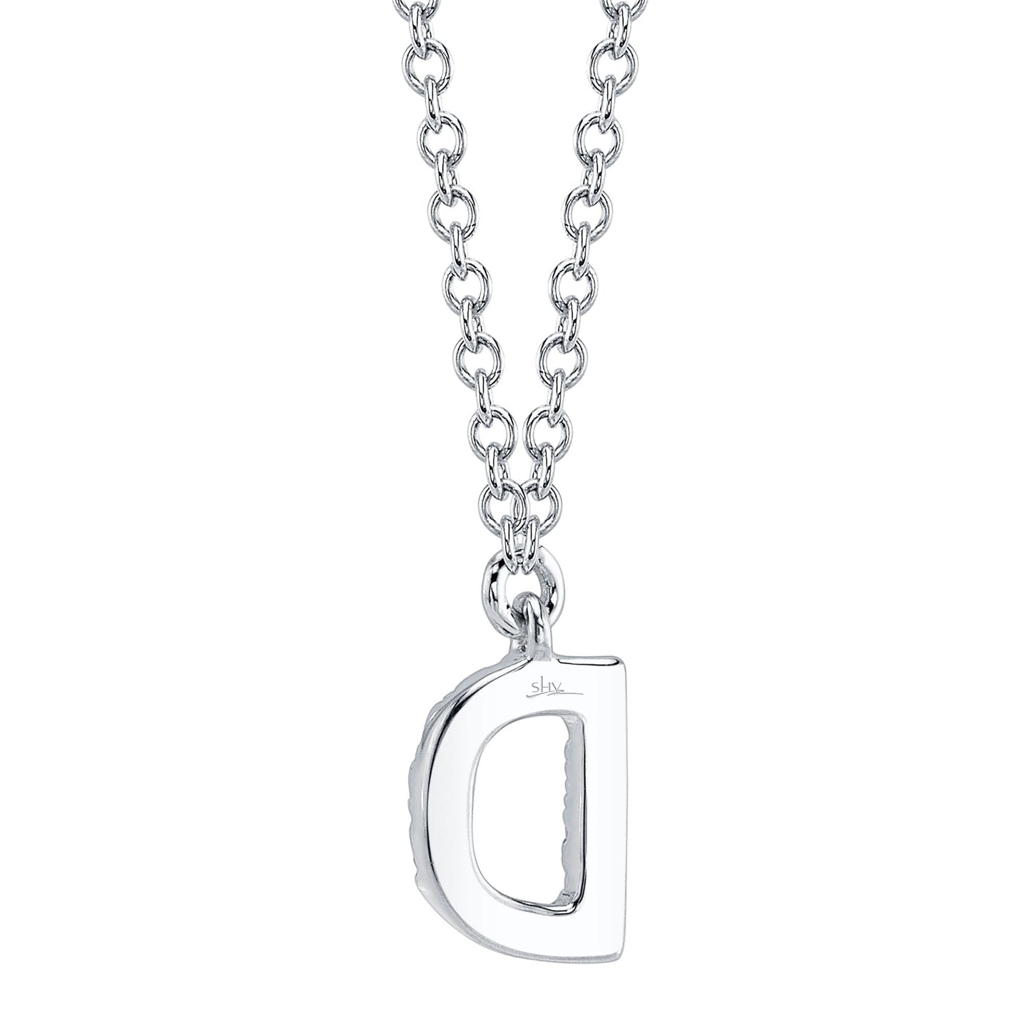 0.05CT 14K W/G DIAMOND NECKLACE - INITIAL D