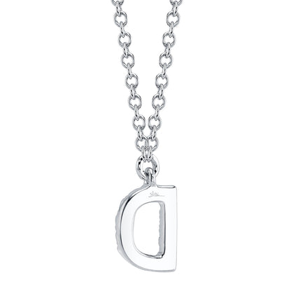 0.05CT 14K W/G DIAMOND NECKLACE - INITIAL D