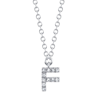 0.04CT 14K W/G DIAMOND NECKLACE - INITIAL F