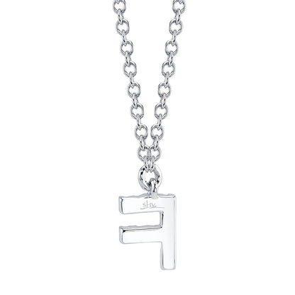 0.04CT 14K W/G DIAMOND NECKLACE - INITIAL F