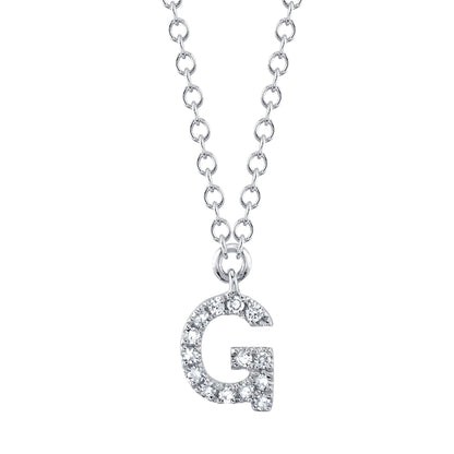 0.05CT 14K W/G DIAMOND NECKLACE - INITIAL G