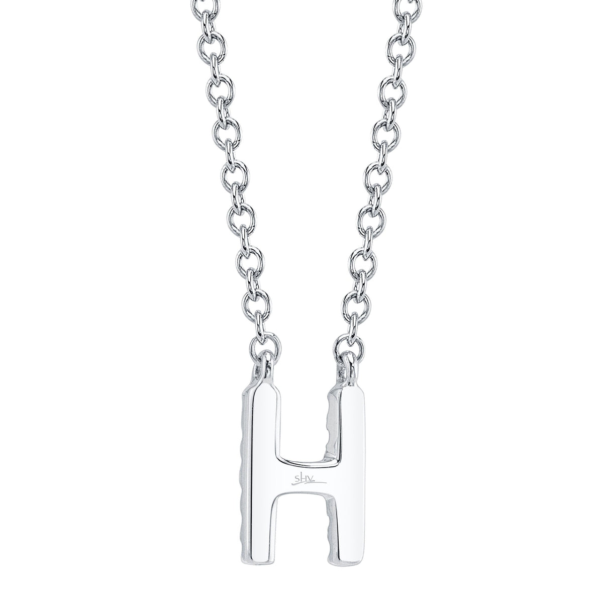 0.05CT 14K W/G DIAMOND NECKLACE - INITIAL H