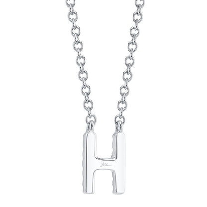 0.05CT 14K W/G DIAMOND NECKLACE - INITIAL H