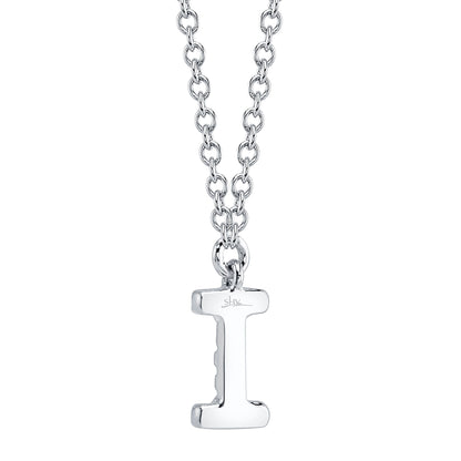 0.03CT 14K W/G DIAMOND NECKLACE - INITIAL I
