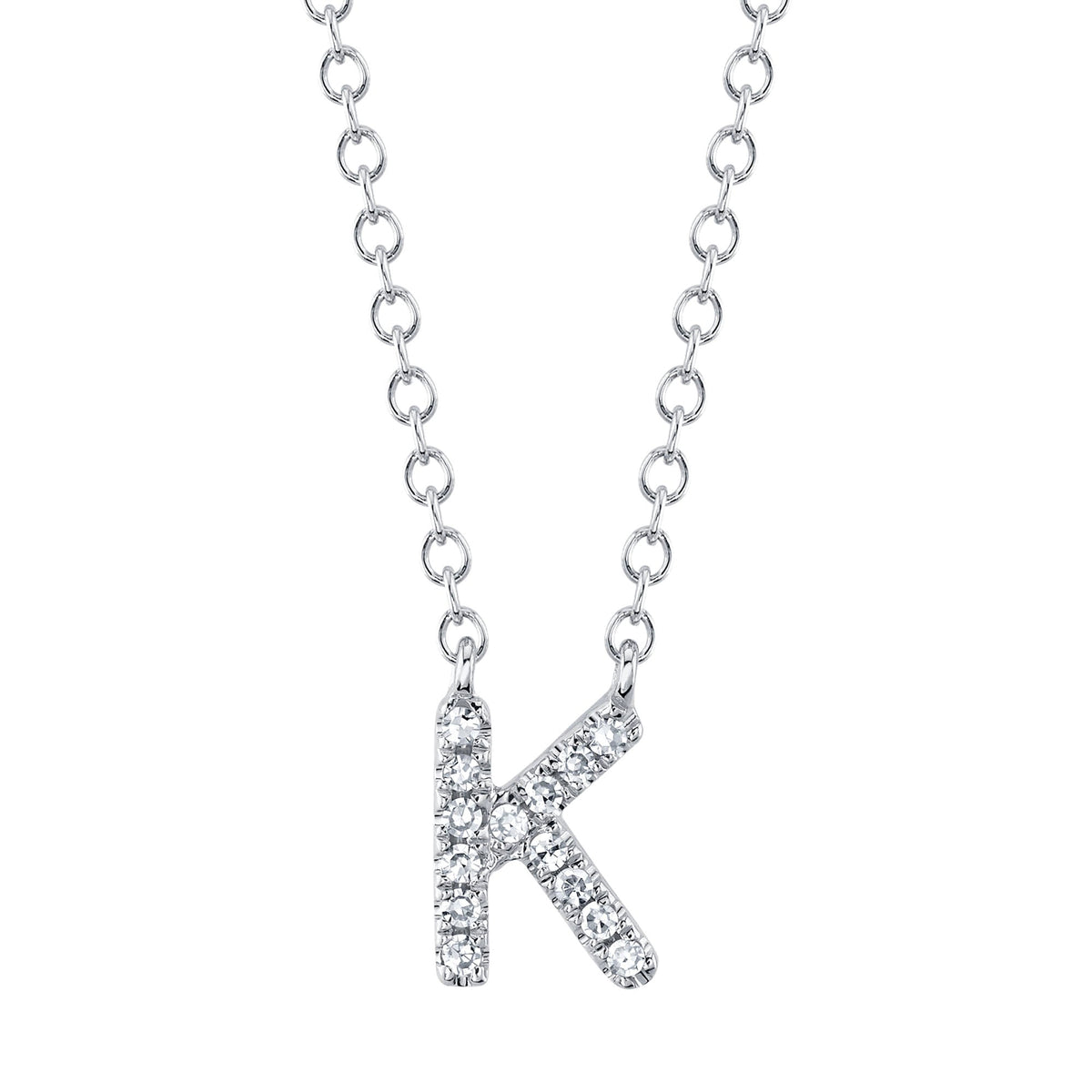 0.05CT 14K W/G DIAMOND NECKLACE - INITIAL K