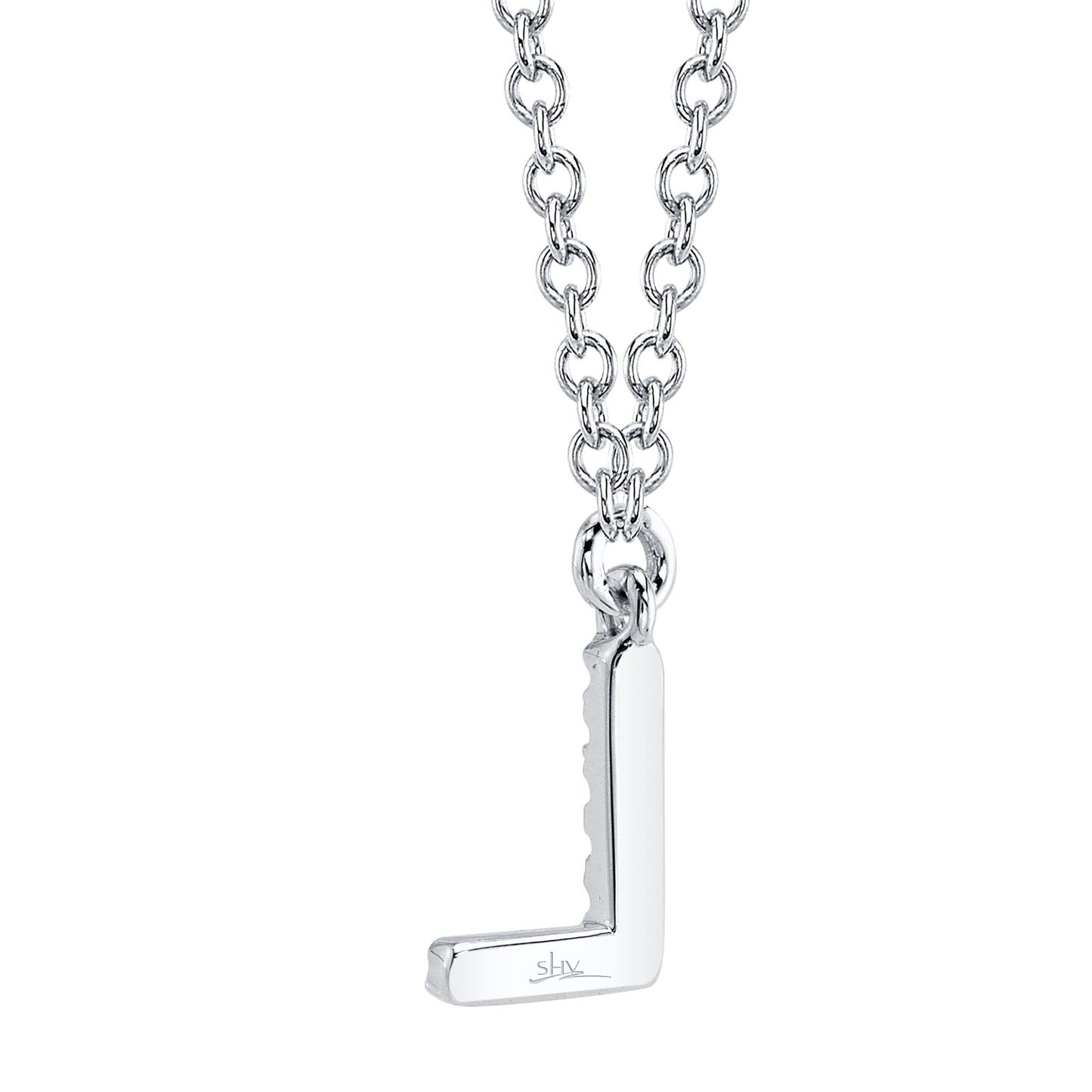 0.03CT 14K W/G DIAMOND NECKLACE - INITIAL L