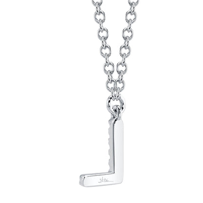 0.03CT 14K W/G DIAMOND NECKLACE - INITIAL L