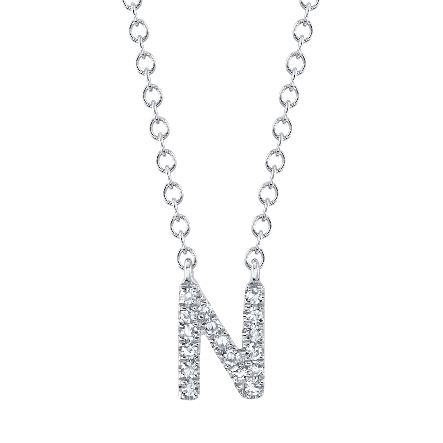 0.05CT 14K W/G DIAMOND NECKLACE - INITIAL N