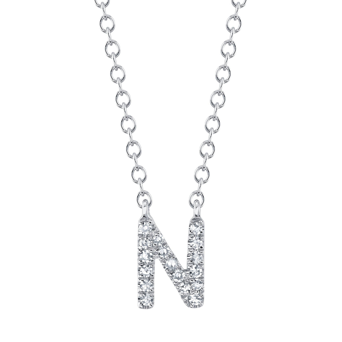 0.05CT 14K W/G DIAMOND NECKLACE - INITIAL N