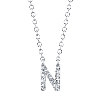 0.05CT 14K W/G DIAMOND NECKLACE - INITIAL N