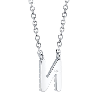 0.05CT 14K W/G DIAMOND NECKLACE - INITIAL N