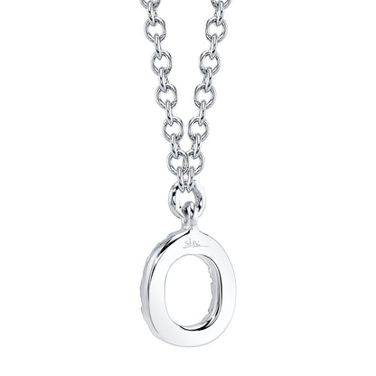 0.05CT 14K W/G DIAMOND NECKLACE - INITIAL O