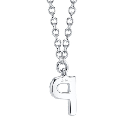 0.04CT 14K W/G DIAMOND NECKLACE - INITIAL P
