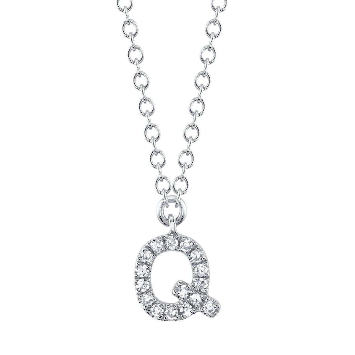 0.05CT 14K W/G DIAMOND NECKLACE - INITIAL Q