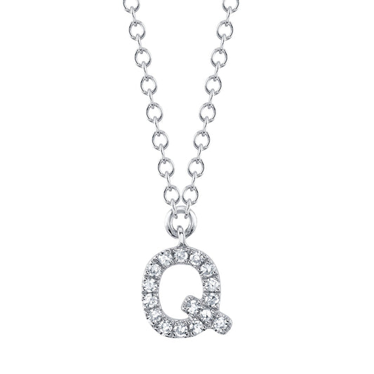 0.05CT 14K W/G DIAMOND NECKLACE - INITIAL Q