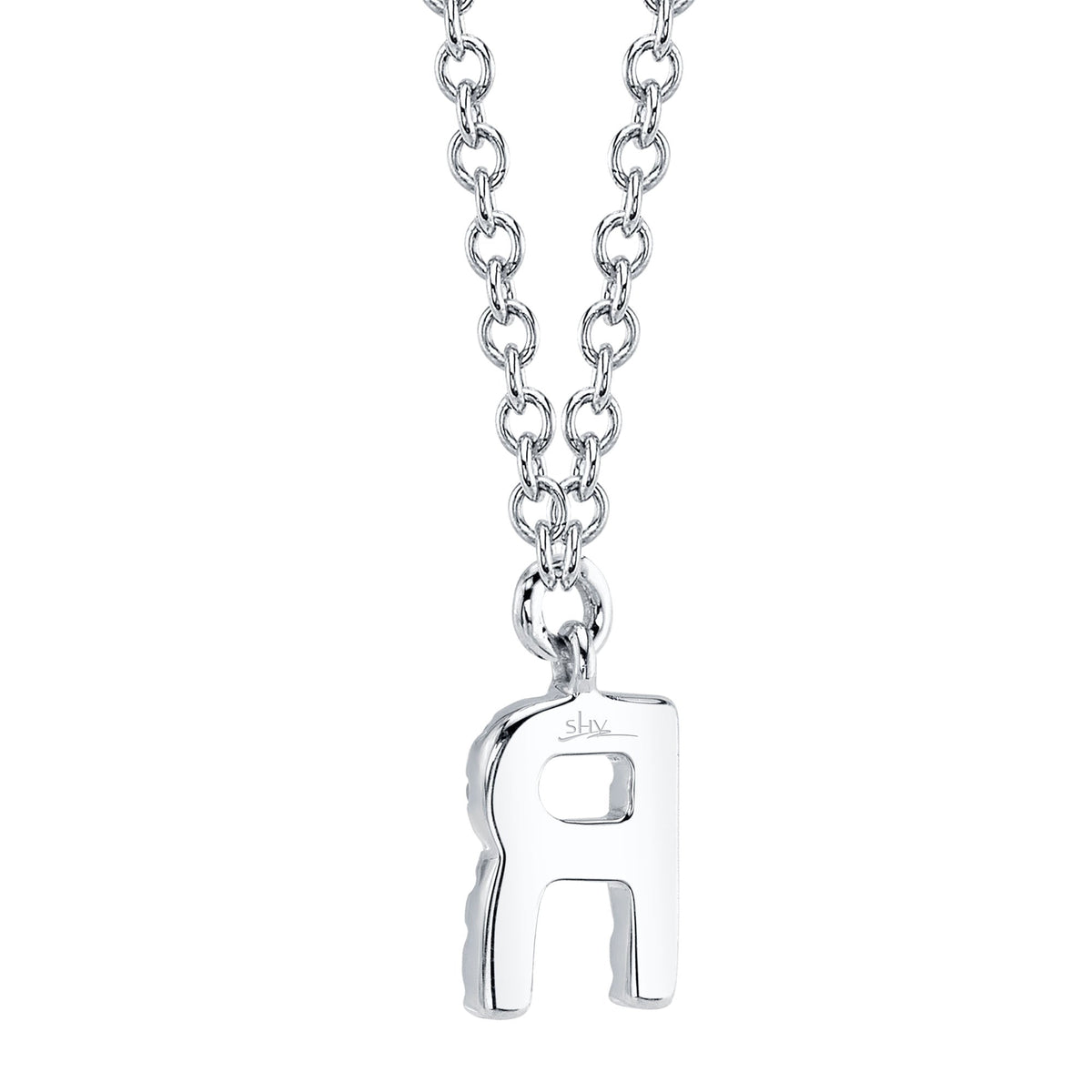 0.05CT 14K W/G DIAMOND NECKLACE - INITIAL R
