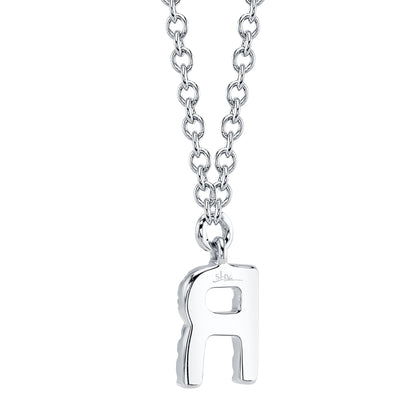 0.05CT 14K W/G DIAMOND NECKLACE - INITIAL R