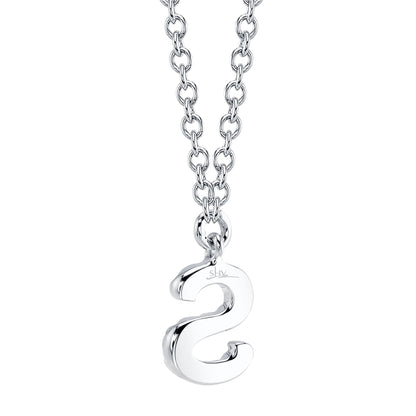 0.05CT 14K W/G DIAMOND NECKLACE - INITIAL S