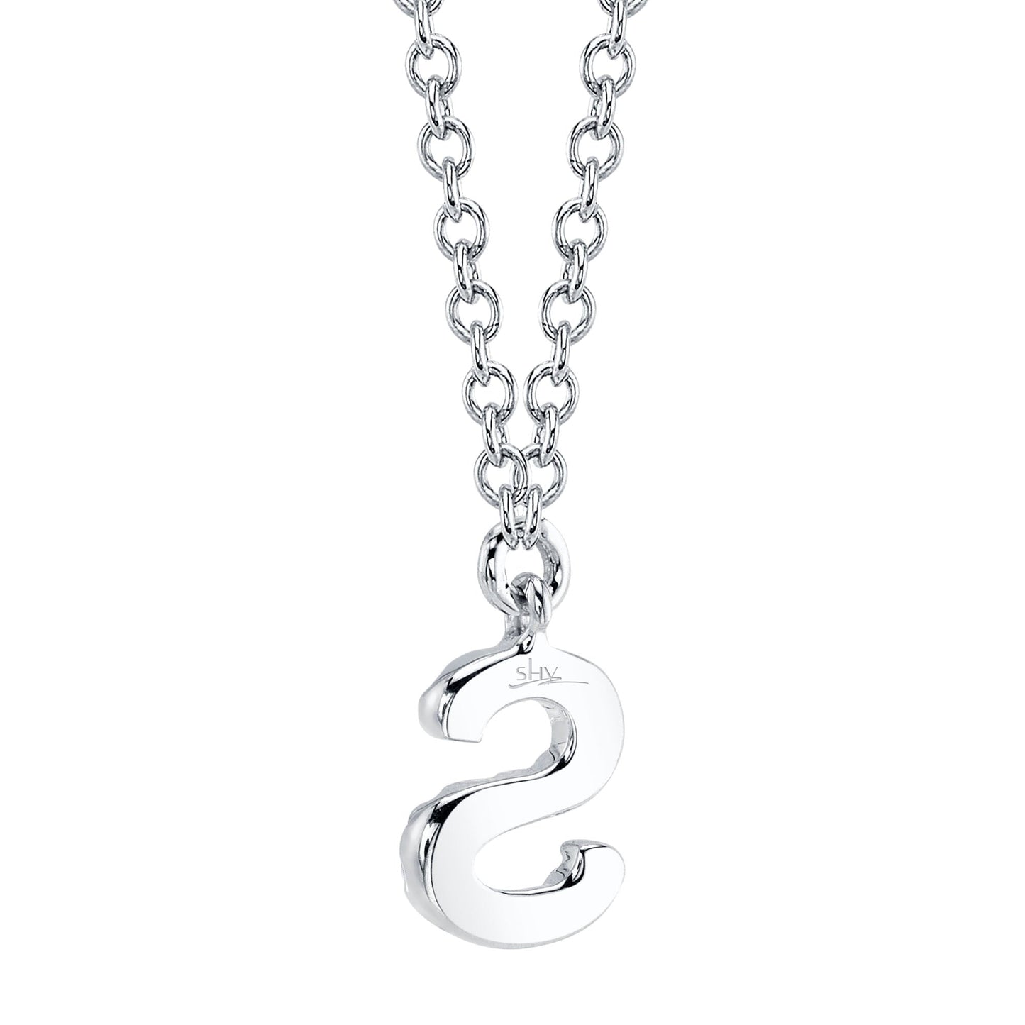 0.05CT 14K W/G DIAMOND NECKLACE - INITIAL S
