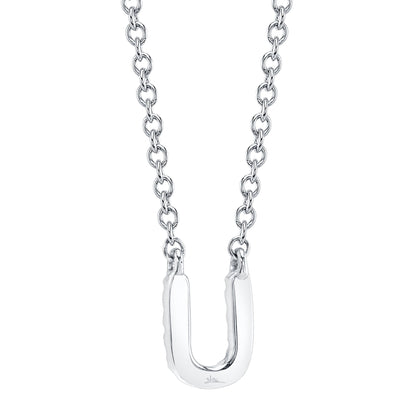 0.04CT 14K W/G DIAMOND NECKLACE - INITIAL U
